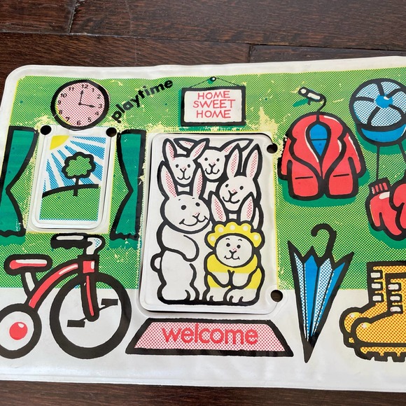 Johnson & Johnson Baby Bear Plays At Home Soft Baby Book Vintage 1983 Vinyl Bath - Picture 6 of 10